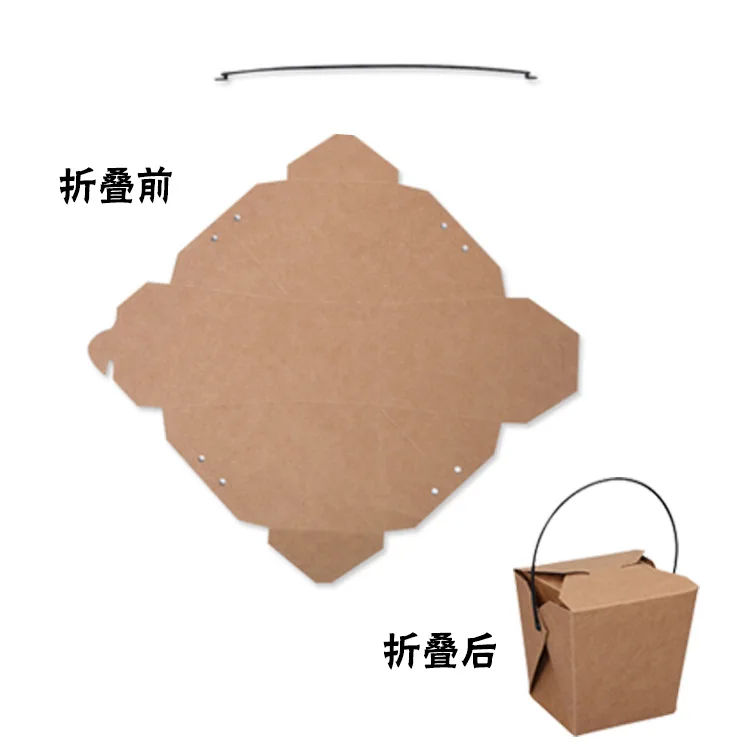 Factory hot sale take away chinese food box rice take away box paper take away box with handle