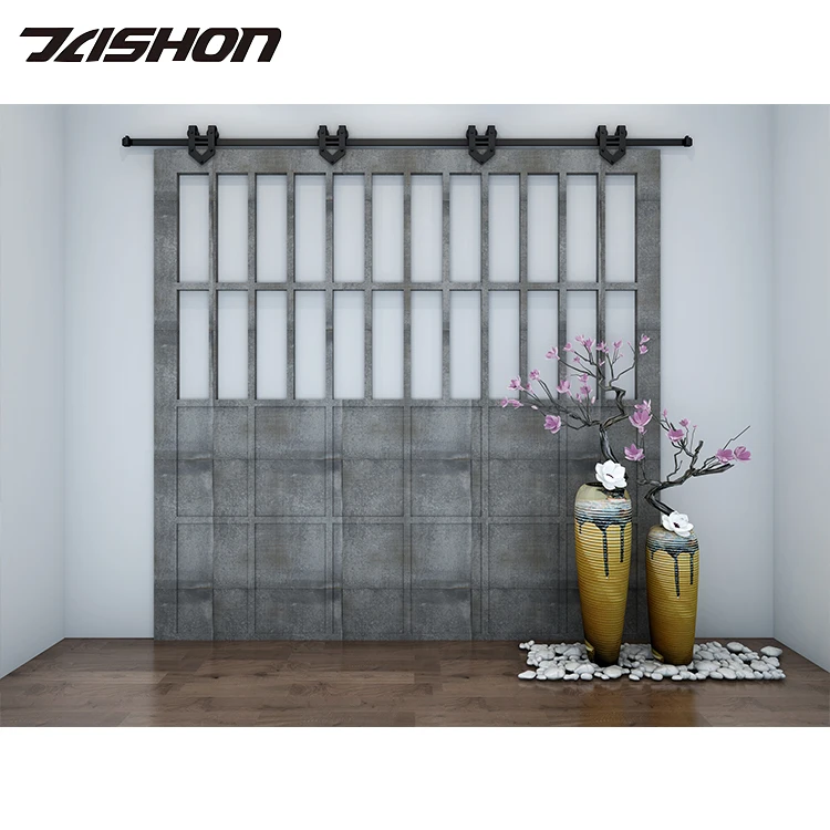 Hotel Home Office Door Wholesale  Grade 6/6.6 FT Long Rail Soft Close Sliding Barn Door Hardware Durable for Garage Use