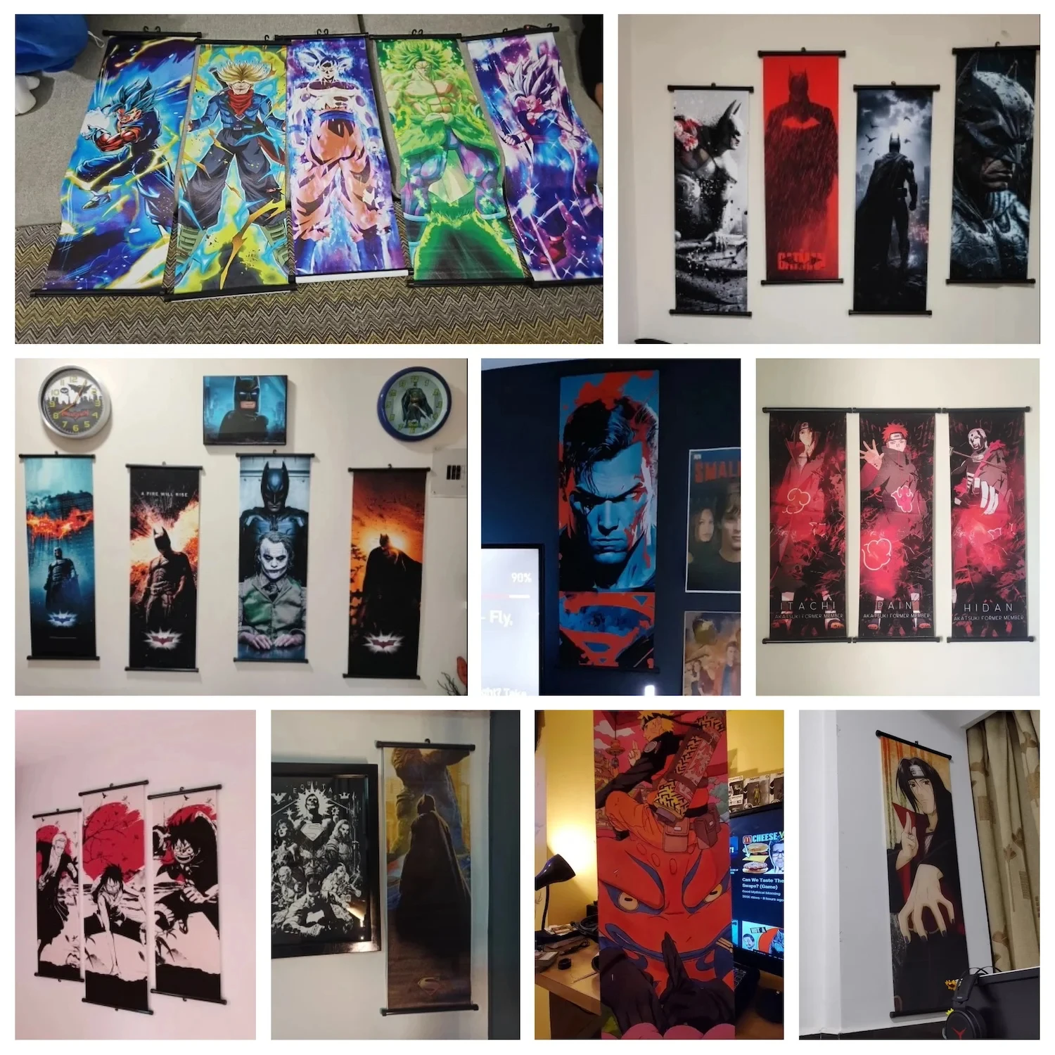 Custom Demon Slayer Anime Wall Scroll Canvas Hanging Painting Home Decor for Anime Wall Art Room Decoration Display Accessories