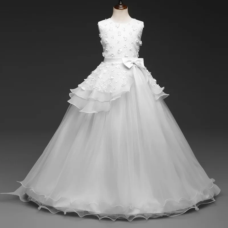 Kids Party Dress Hot Sale Performance Princess Flower Girl Dresses Wedding Dress for Kids Children Custom Summer Chiffon Floral