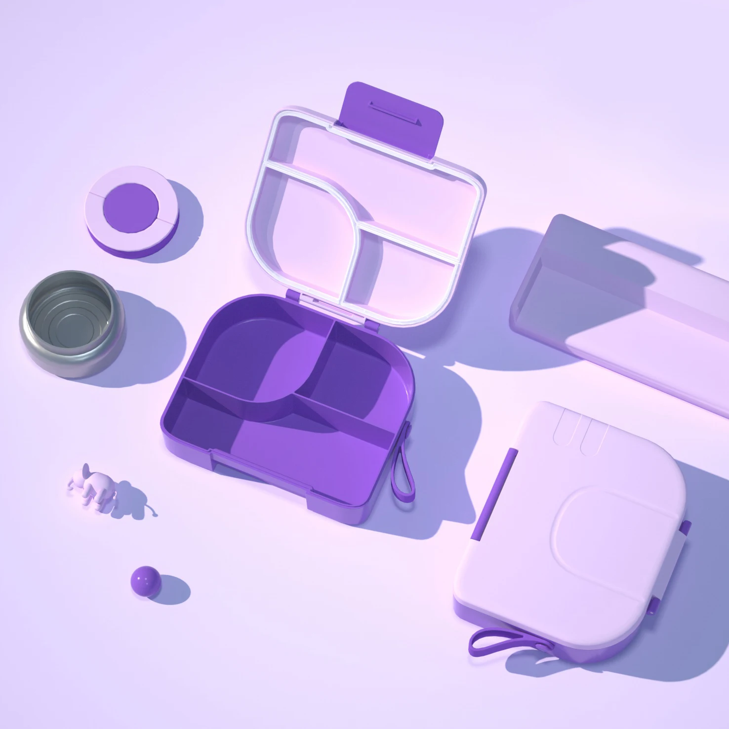 Новое поступление Bento Box для детей изолированный термос 3 отделения милый Ланч-бокс