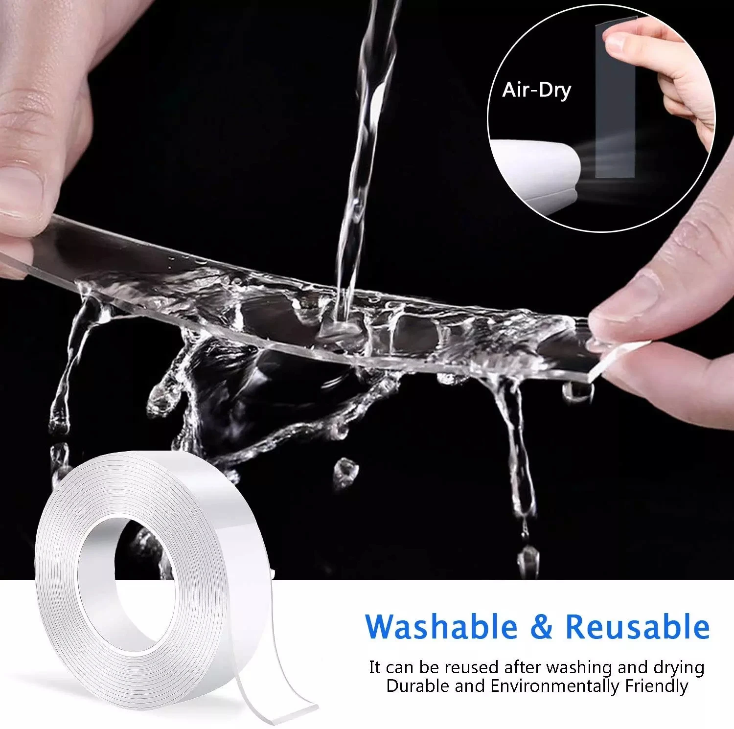 Hot Selling Clear Adhesive Tape  1m 3m 5m Traceless Double Sided Washable Adhesive Nano Tape