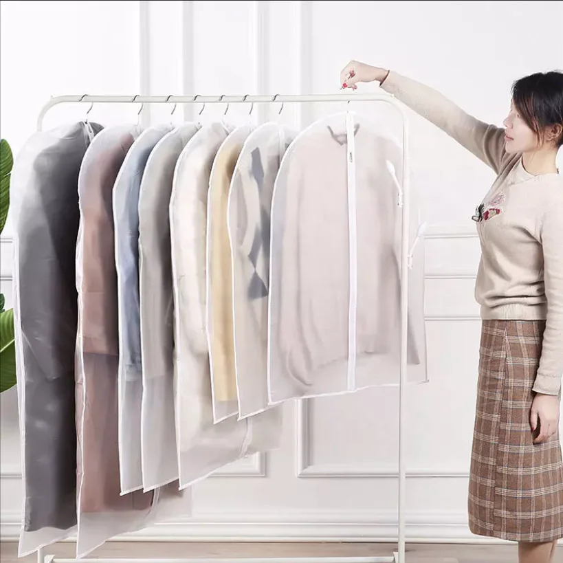 Clothes dust bag household transparent waterproof coat suit cover washable clothes hanging bag clothing clothing dust cover