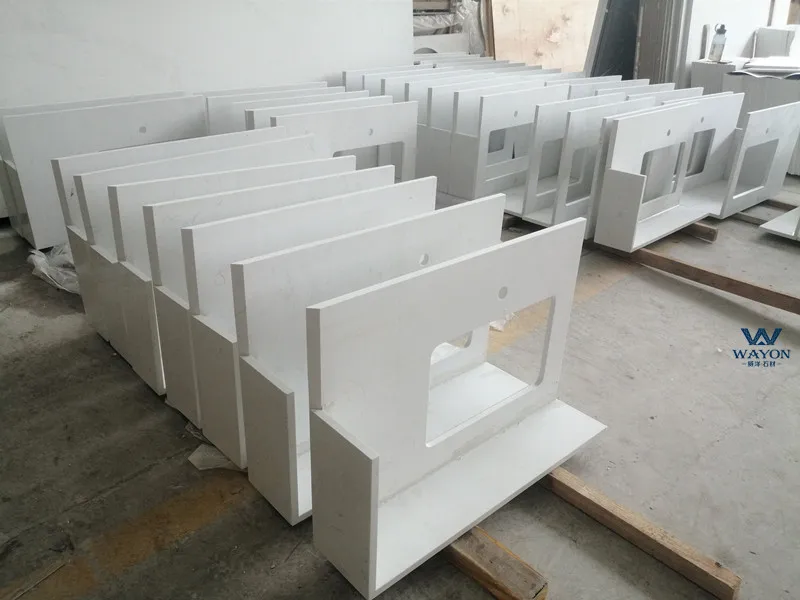 Wayon Zero Silica Summerly Quartz island white calacatta stone quartz slab price counter tops artificial quartz stone
