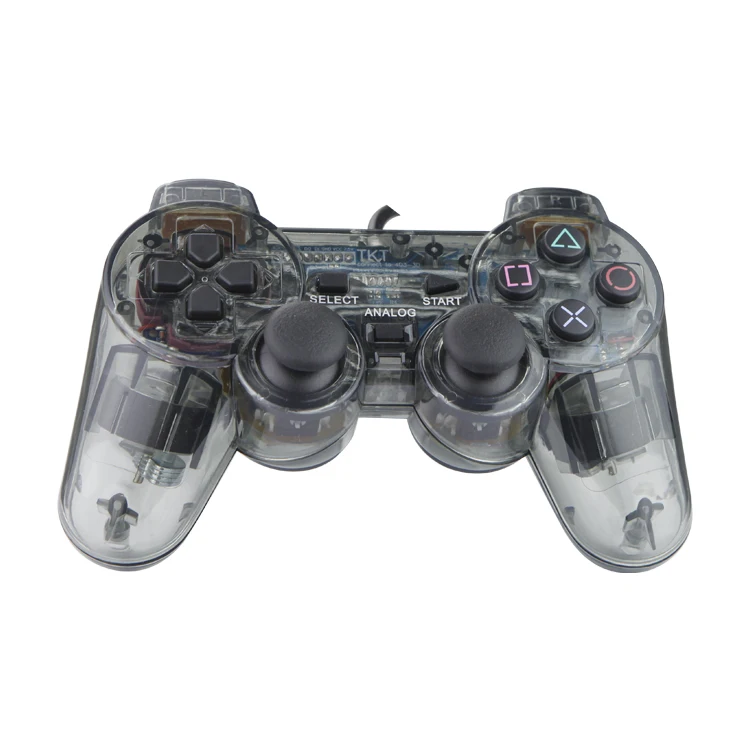 Прозрачный проводной джойстик для Playstation 2 контроллер PS2 Dual Shock Двойной