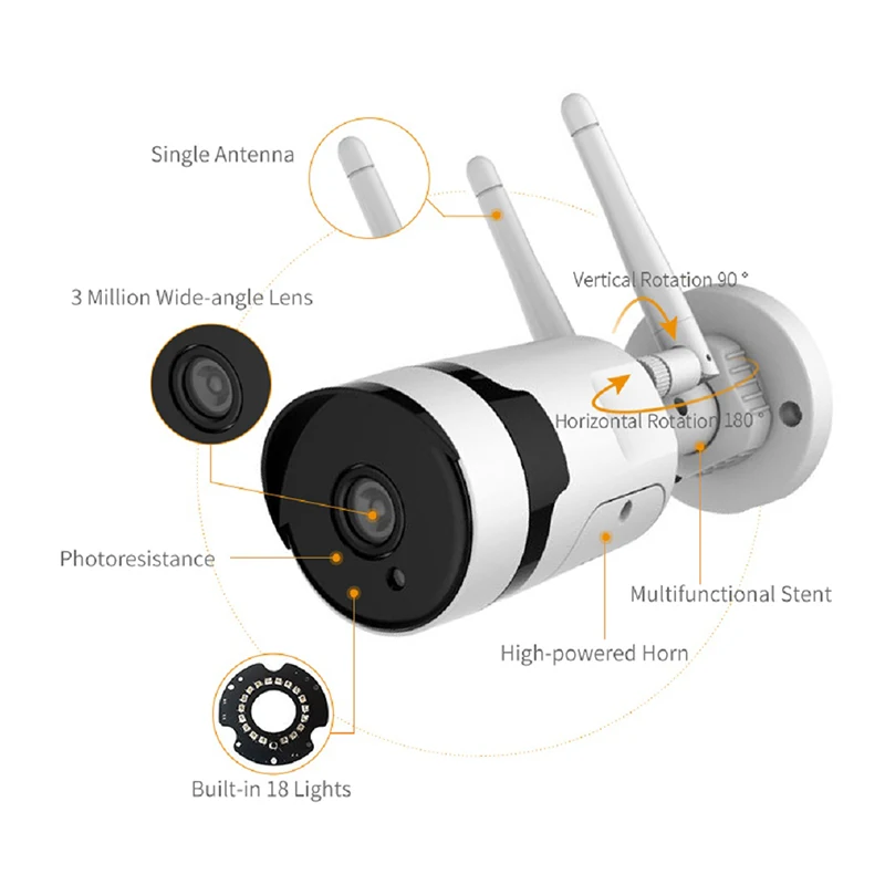 
Hot Selling 1080P Wireless CCTV Security Camera System WIFI NVR KIT Bullet IP Camera Outdoor 