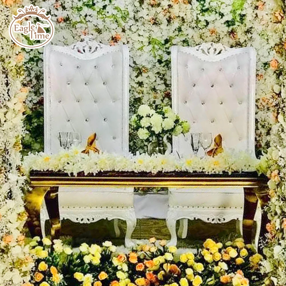 Wholesale Elegant Wedding Events Luxury Gold Royal Queen King Rental Modern High Back Throne Chair White