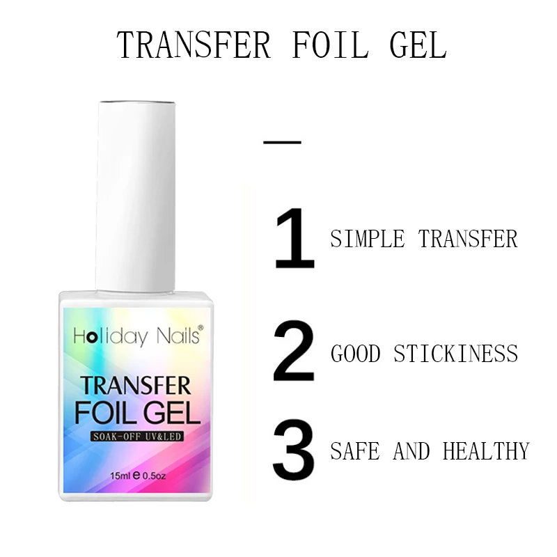 3-10days Delivery Time Oem Custom Logo Polish Glue Clear Transfer Foil Gel For Nail Salon