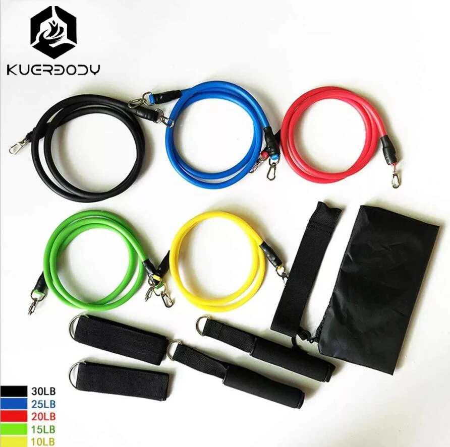 11 Pcs/set Latex Resistance Bands Training Exercise Tubes Pull Rope Rubber Expander Elastic Bands Customized Durable 1set 100pcs