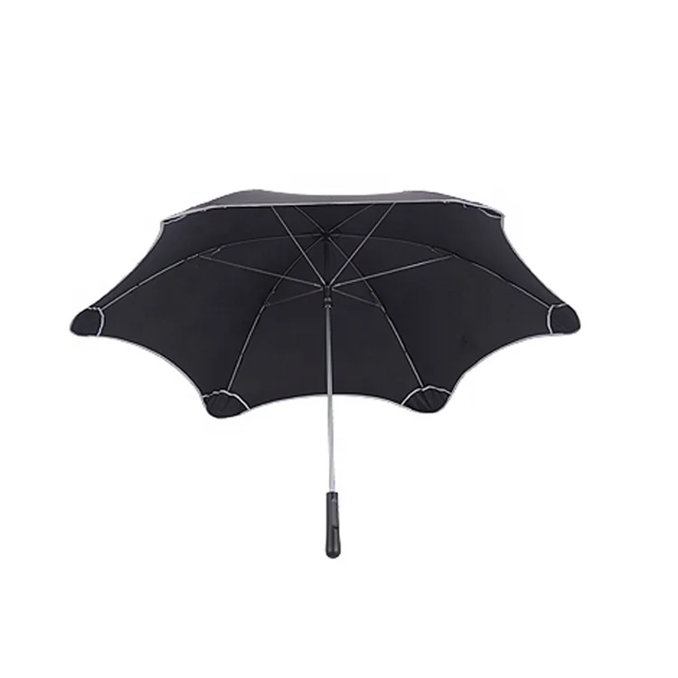 Logo Prints Semi-automatic Straight Umbrella Polyester Blunt Umbrella