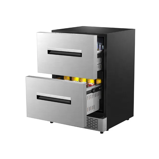 Outdoor Two Drawer Outdoor Rated Refrigerator, Stainless Steel