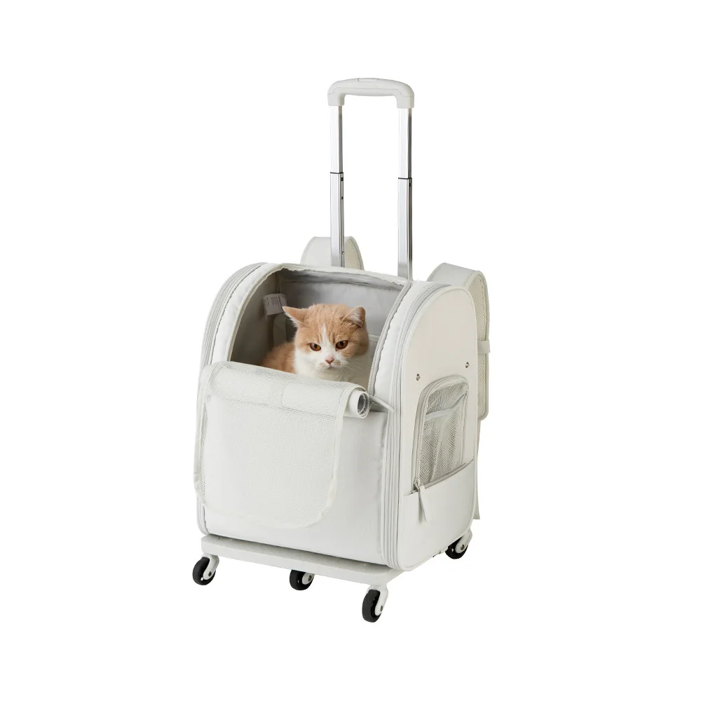 Wheeled Cat Carrier Backpack Waterproof Foldable Pet Transport Bag Dog Carrier Trolley Travel Carrying Bag for Pet