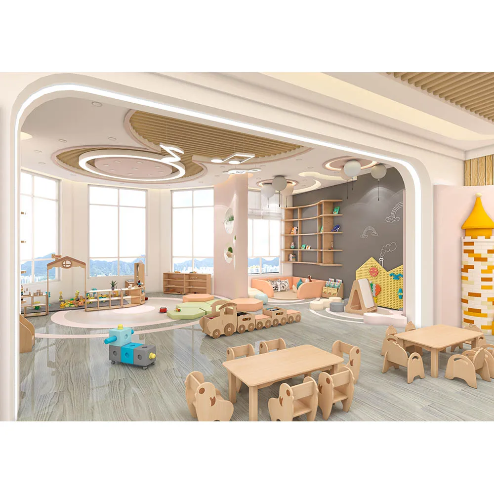 Cheap price kindergarten kids combination toy storage cabinet classroom furniture nursery wooden children table and chair set