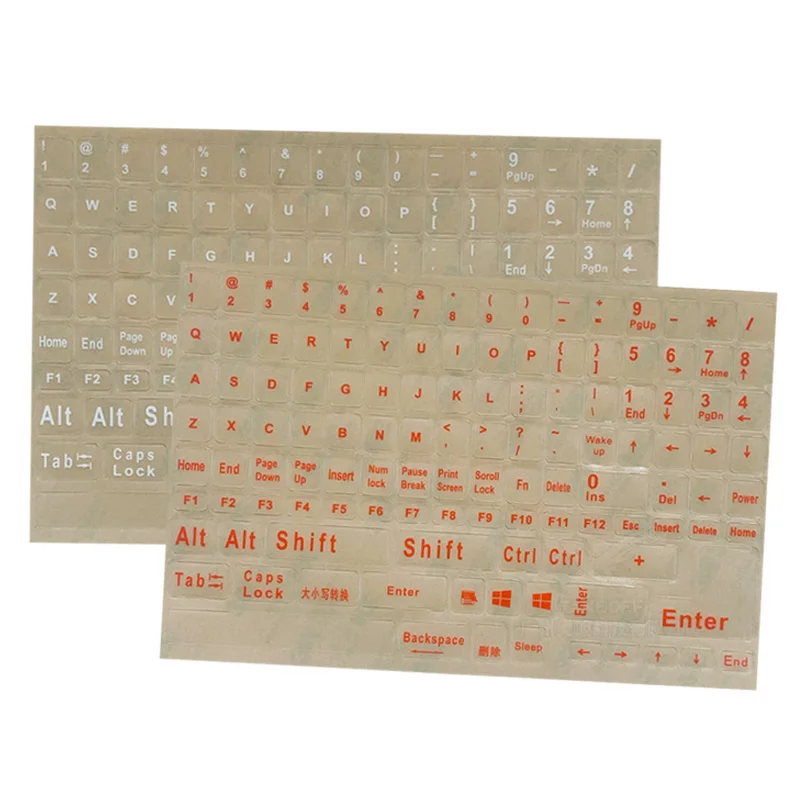Оптовая продажа матовый прозрачность 3 м полноценная клавиатура английская Клавиатура ноутбука наклейки