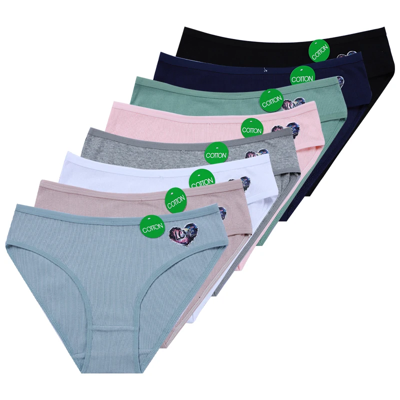 UOKIN A5936 Exquisite workmanship Women Underwear Panties Ladies Solid Color Threaded Cotton Underwear