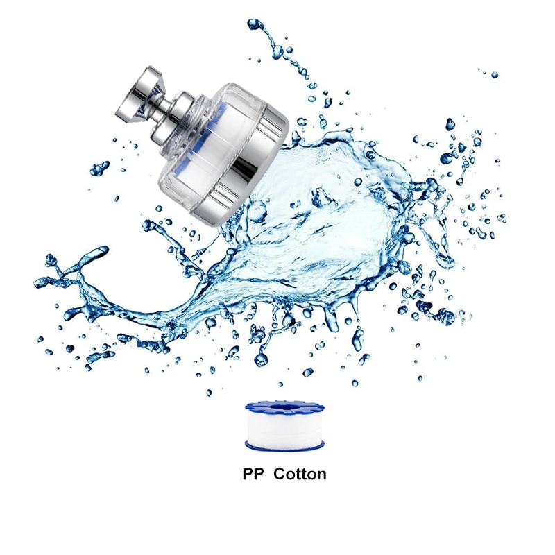 Новый 2021 полипропиленовый хлопок Удаление хлора и твердой воды Хромированная поверхность ABS корпус инфузированный фильтр для душа
