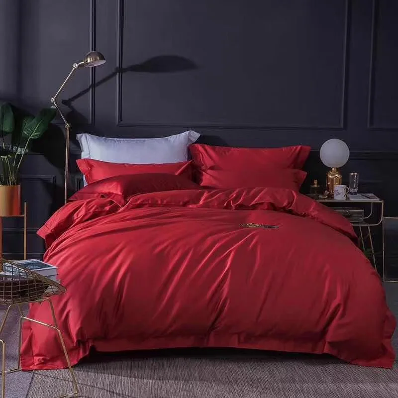 Luxury Bedding Set Cotton Duvet Cover 300tc Sateen Bed Sheet Covet 100% Bedsheet