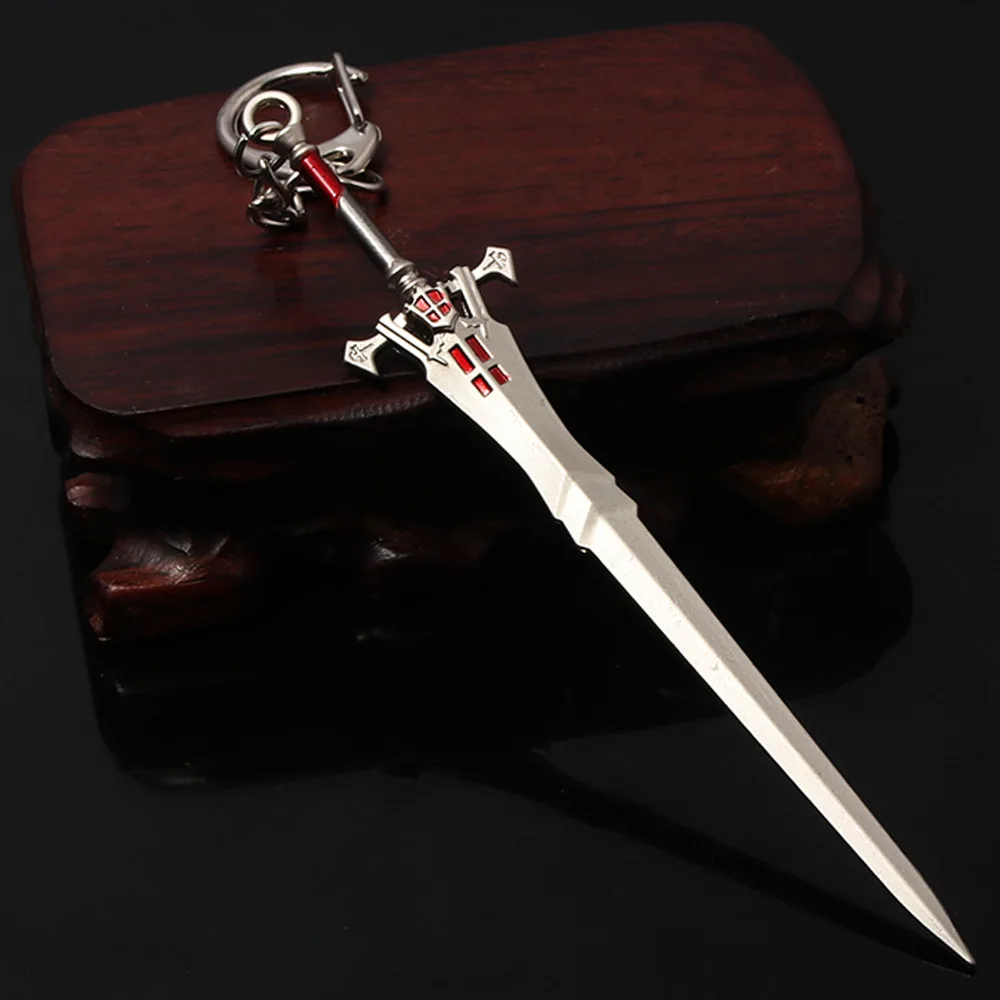 Gothic Game Final Fantasy 7 Weapon Model Cloud Strife Buster Sword Keychain Men Metal Zack Knife Key Chains Cosplay Llaveros New