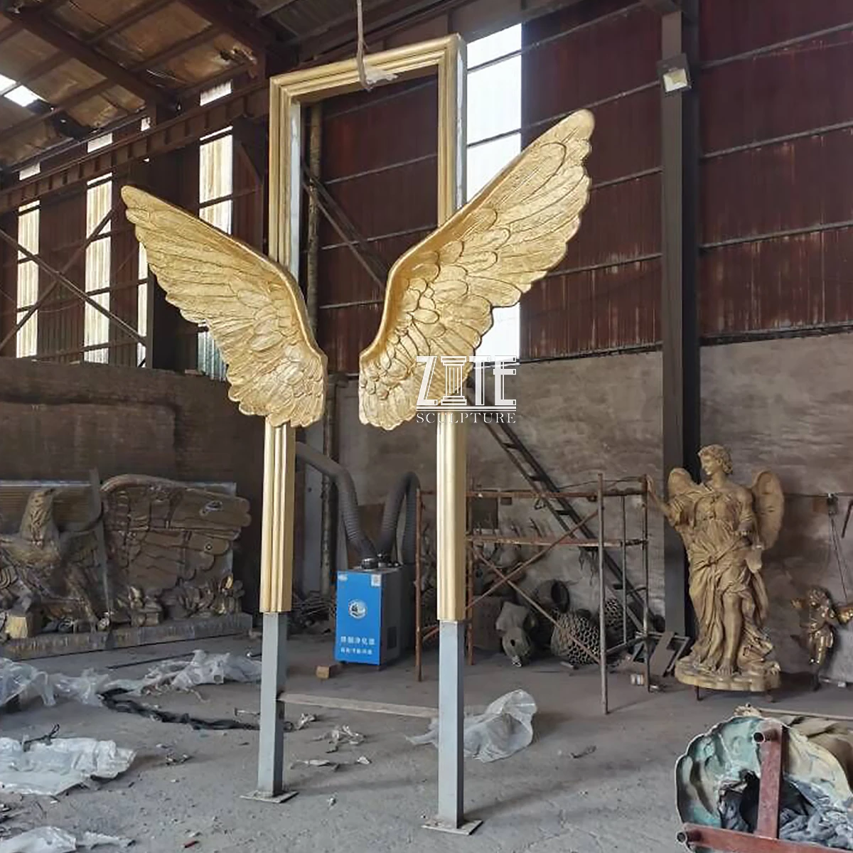 Hot Sale Outdoor Decoration Sculpture Bronze Angel Wings Statue
