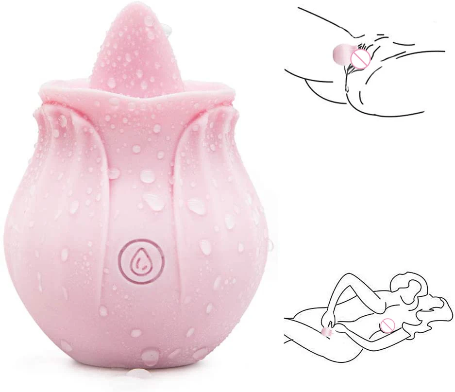  7 Intense Oral Suction Rose Vibrator Sex Toy Women Red Shape Nipple Sucker Silicone Clit Vibrador Tongue Vagina