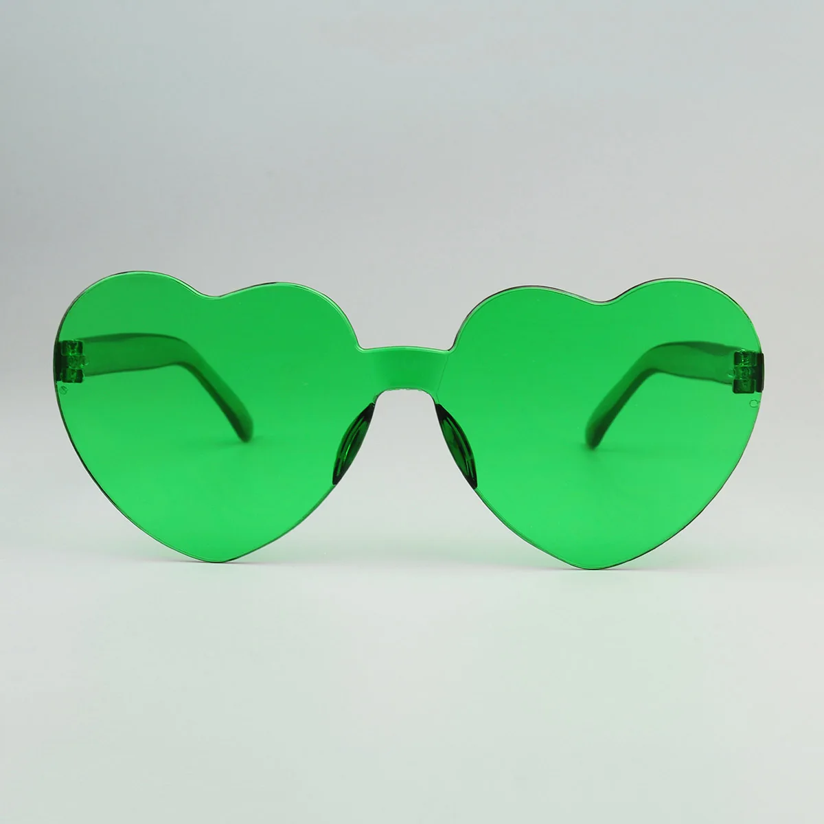Heart Shape Eyewear Rimless Transparent Heart Glasses Colorful Party Favors Frameless Sun Glasses Green Heart Sunglasses