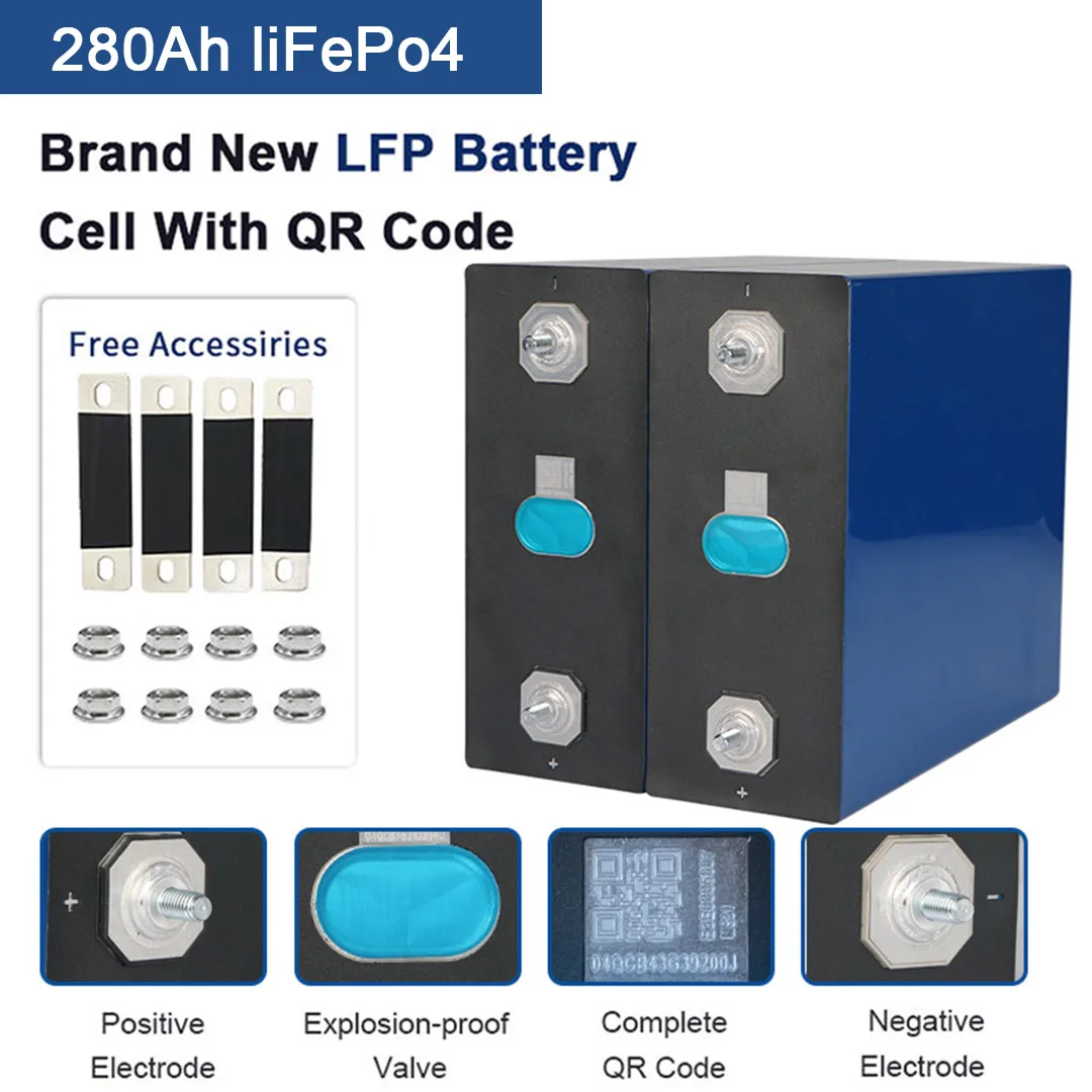 UBPPOWER New LF280k Grade a 8000 Times Prismatic Italy Lfp Home Energy Storage Battery 48V 24V 3.2V 280ah Lifepo4 Battery Cells