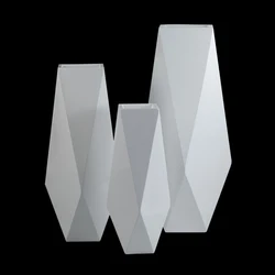 Creative Shape Wholesale Artificial Flower Pots Glossy White Indoor Geometric Vase