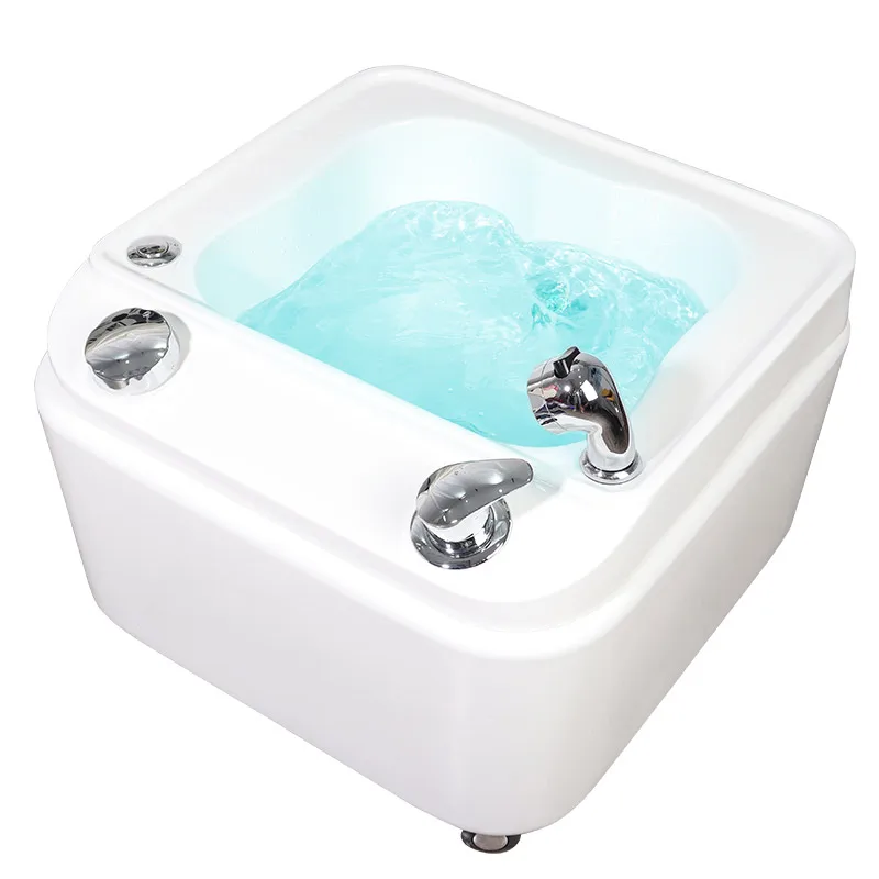 Spa Pedicure Tray Bowl Massage Hotel Foot Bath Tub With Water Pump Surf LED Light Manufacturer Acrylic Foot