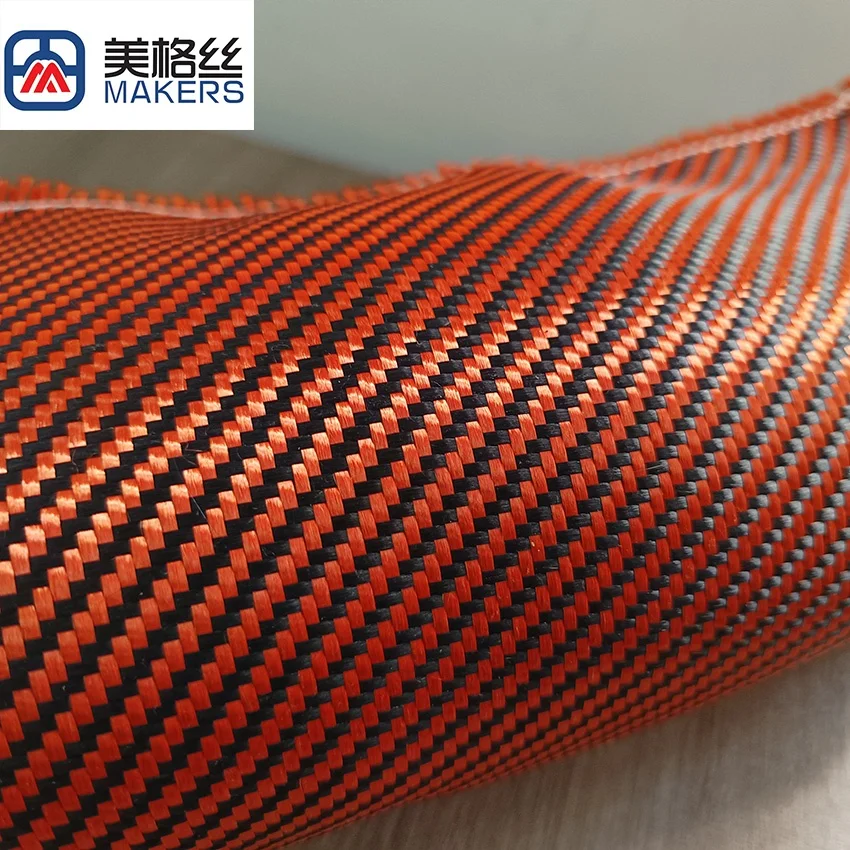 Лучшее качество 3K 230Gsm саржевая арамидная ткань оранжевого цвета для огнестойкого огнезащитного
