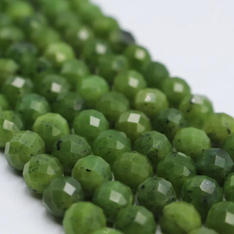 Hot Selling Natural Polish Nephrite Jade New Canada Green Jade Gemstone Loose Beads For Jewelry Making Factory Wholesale