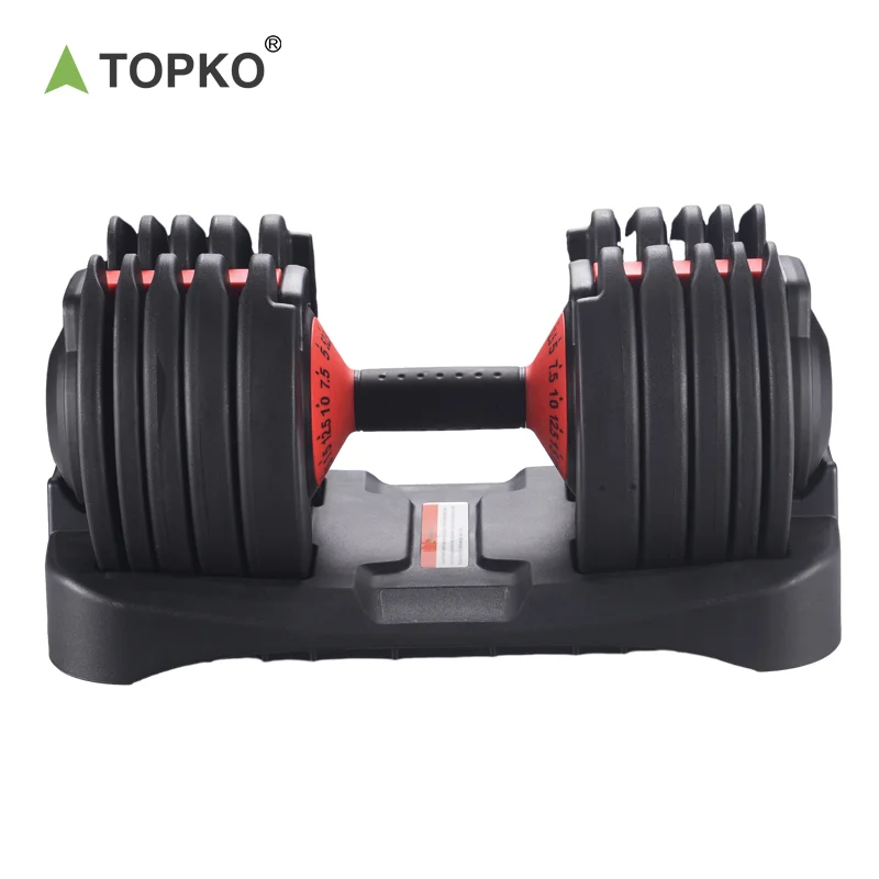 TOPKO Gym Equipment Fitness Steel Dumbbell Sets Quick Lock Adjustable Dumbbell