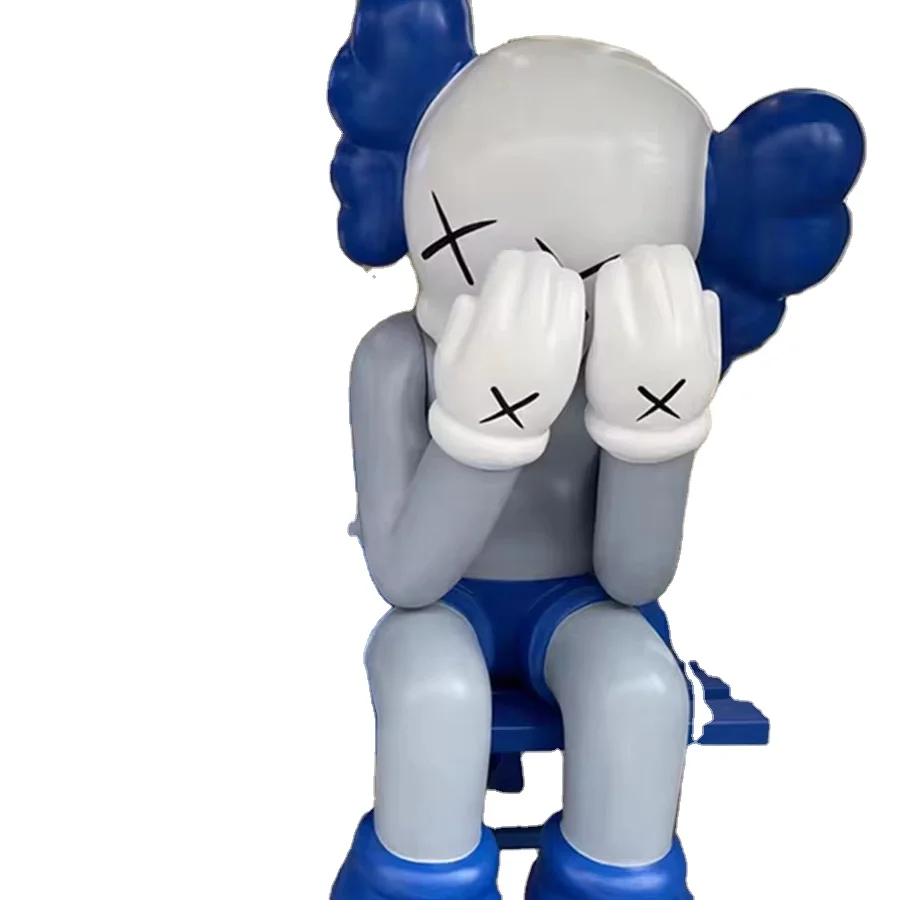 Customizable galvanized steel bear statue colorful metal art violent bear sculpture