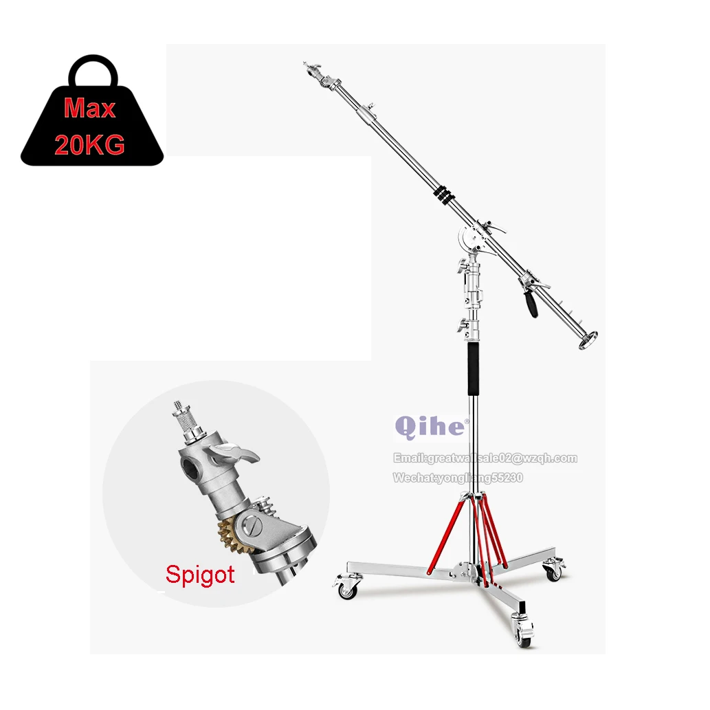 QIHE L5-120plus нержавеющая сталь стрелы для осветительной стойки, стенд высота 123-220 см, перекладина 150-250 см