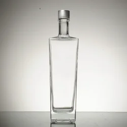 Custom design 750ml square glass wine bottle for liquor alcohol drinking glass bottle