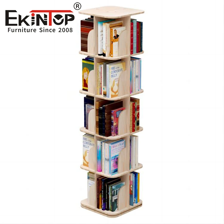 Ekintop 5-полочная Поворотная книжная полка домашний книжный шкаф Высокая Современная 360 Вращающаяся Стойка для хранения