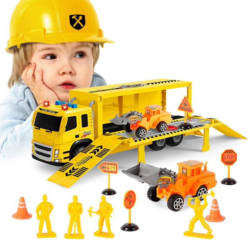 
kids construction truck toy transport car carrier mini bulldozer toys 