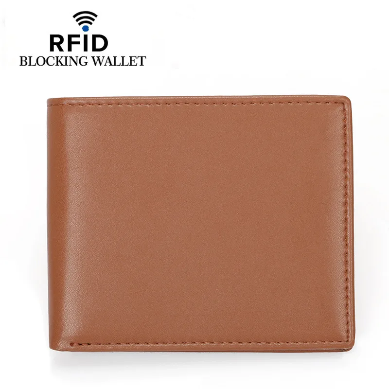 High Quality Cowhide Leather Wallet short Purses Money Credit Card Holder Man Wallets wholesale