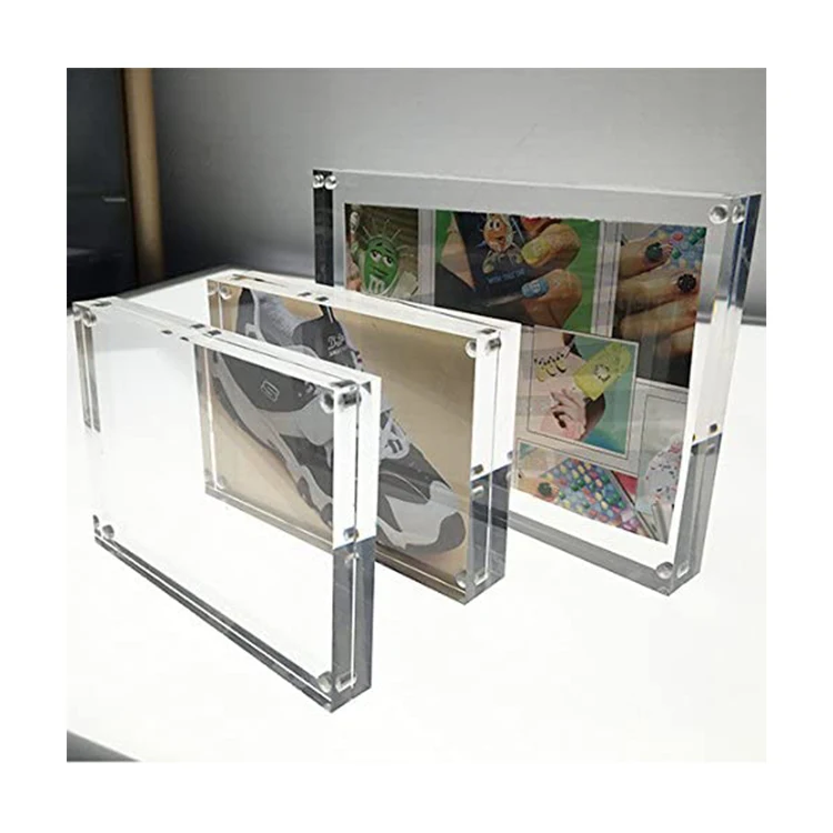 8.5 x 11 Inch Acrylic Magnetic Photo Frame Lucite  Acrylic Block Photo Frame Transparent Plexiglass luxury photo frame