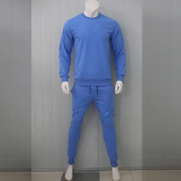 Wholesale Custom Logo Men Plain Tracksuit Jogging Jogger Suit Set Crewneck Sweatshirt Sweatsuit Men 2 Two Piece Pants Set
