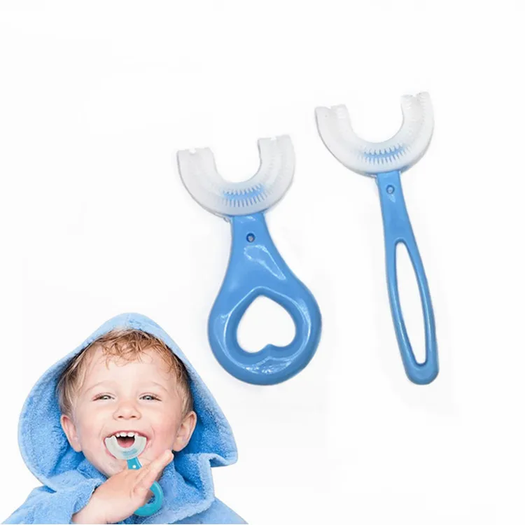 Kids Toothbrush Children Oral Care Silicone 360 Degree  Baby U Shape Toothbrush