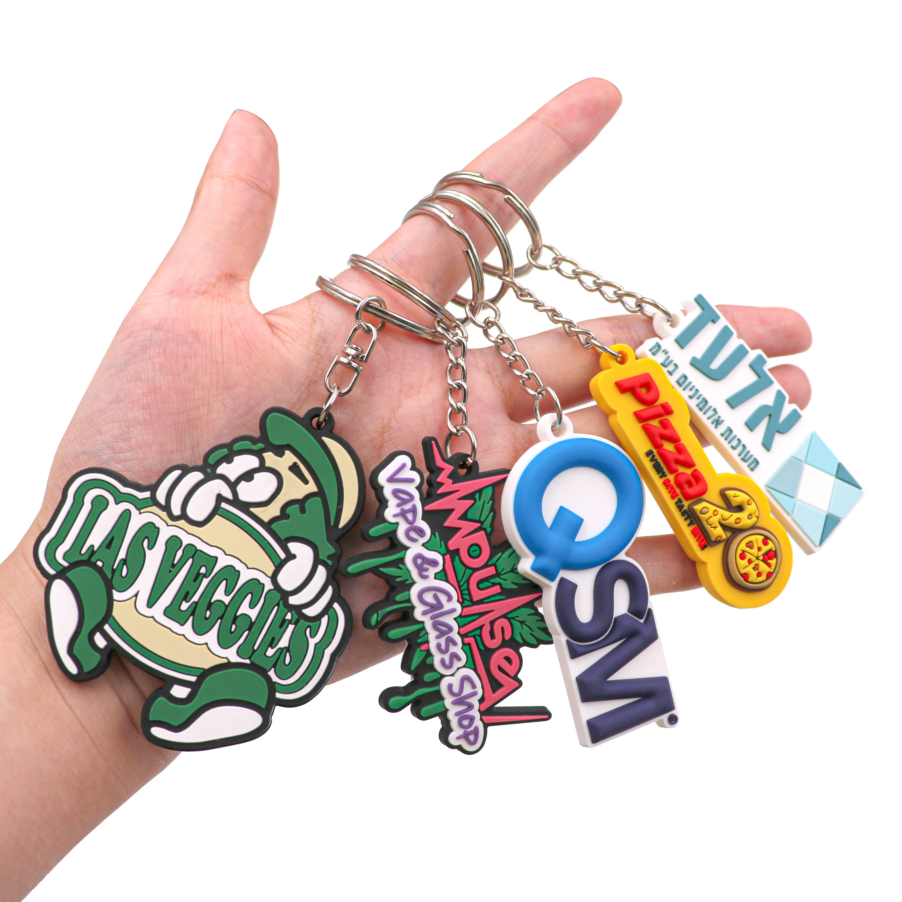 wholesale Custom logo 3D/2D soft pvc keychain Personalization Rubber Keychain Custom pvc rubber keychains