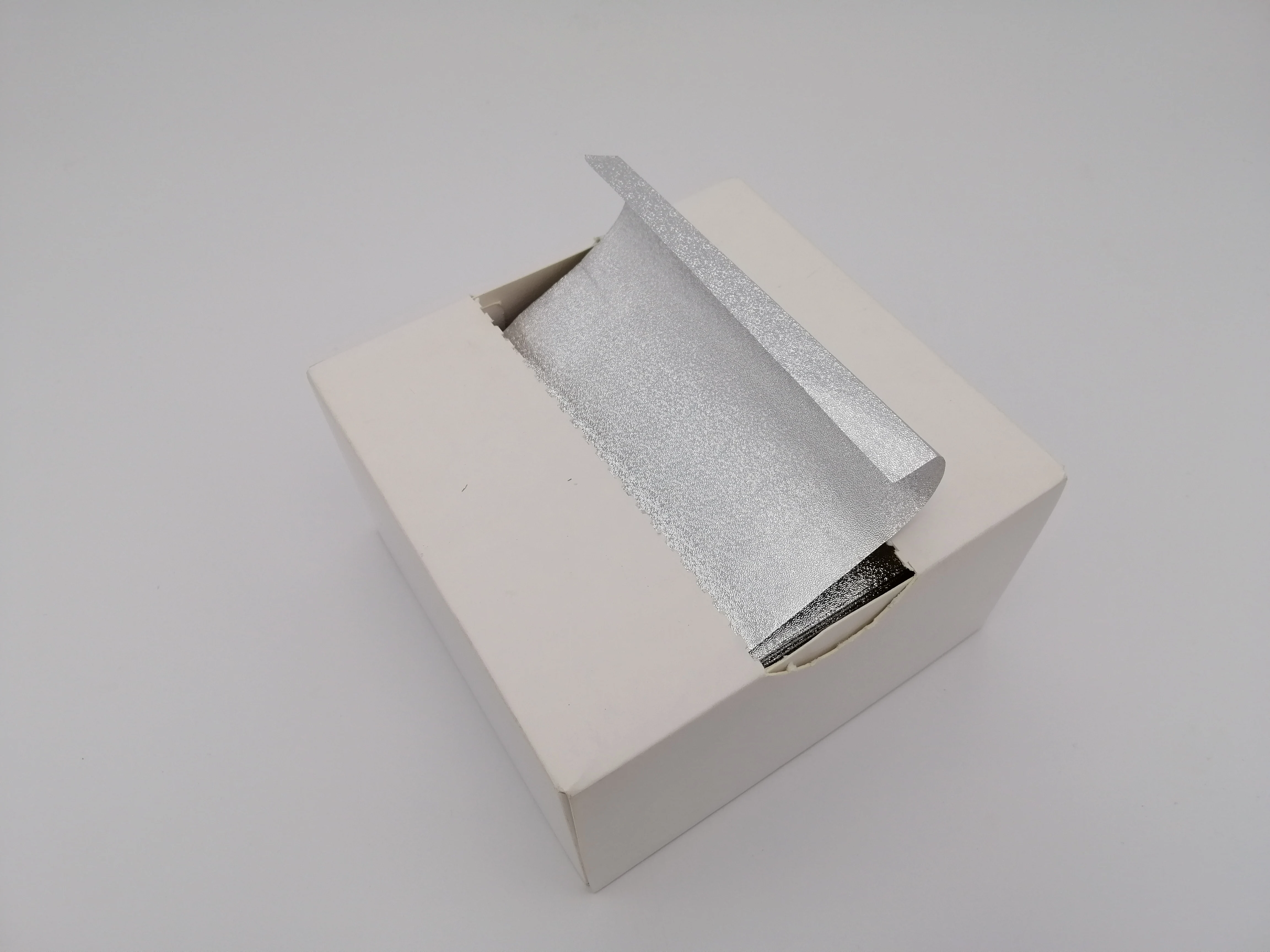 Customized embossed silver and colorful hair salon foil paper  hairdressing foil 5x11 pop up foil