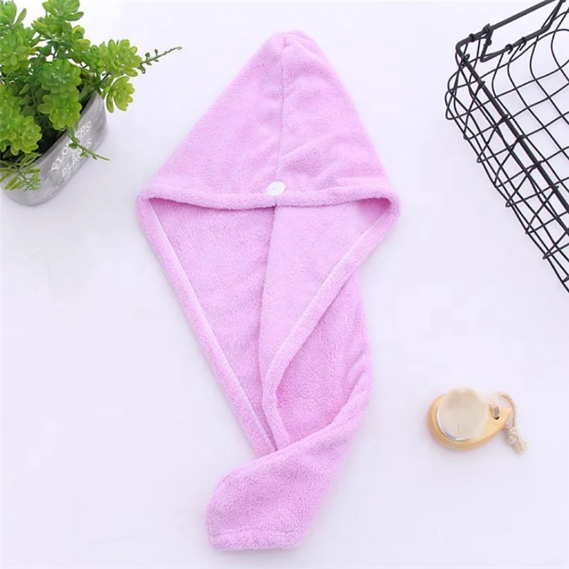 Wholesale Custom Premium coral fleece/coral velvet Microfiber Hair Dry Drying Turban Wrap Towel