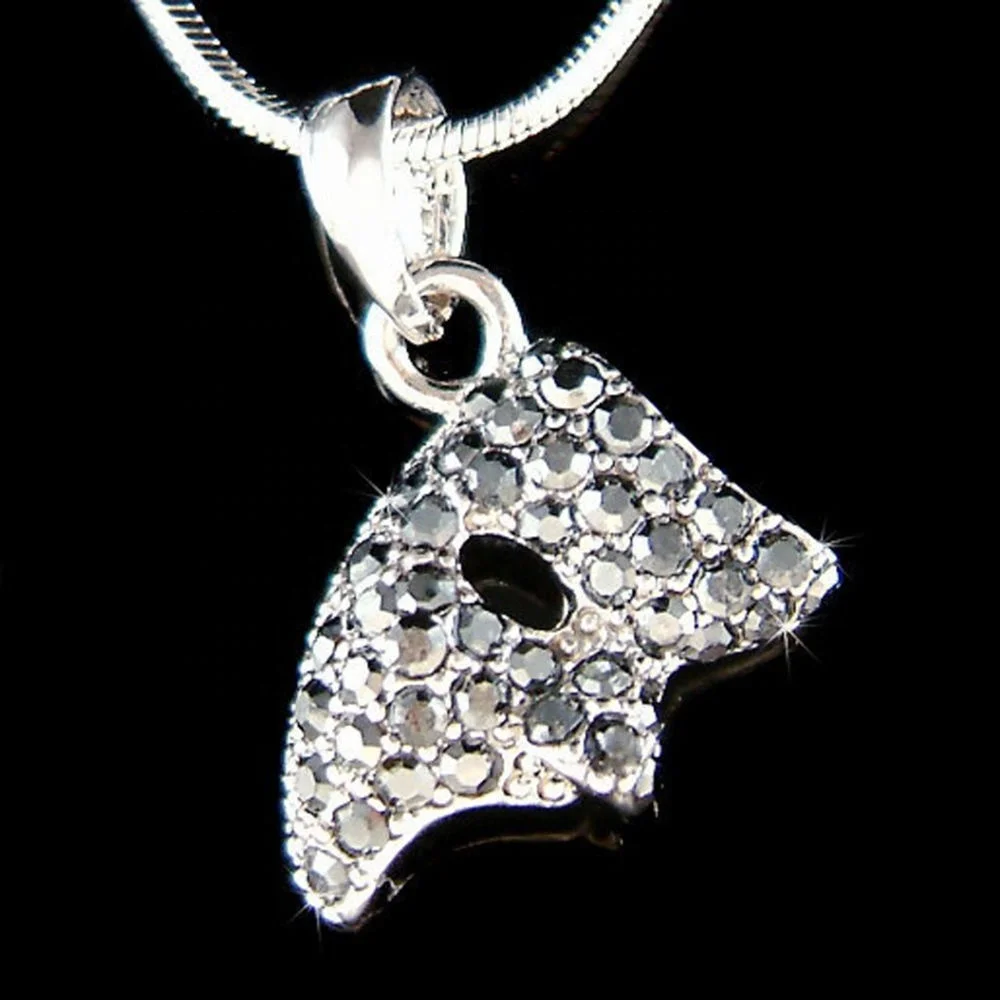 Unisex Men Women Jewelry Phantom Of The Opera Necklace Crystal Broadway Masquerade Mask Theater Play Drama Charm Necklace