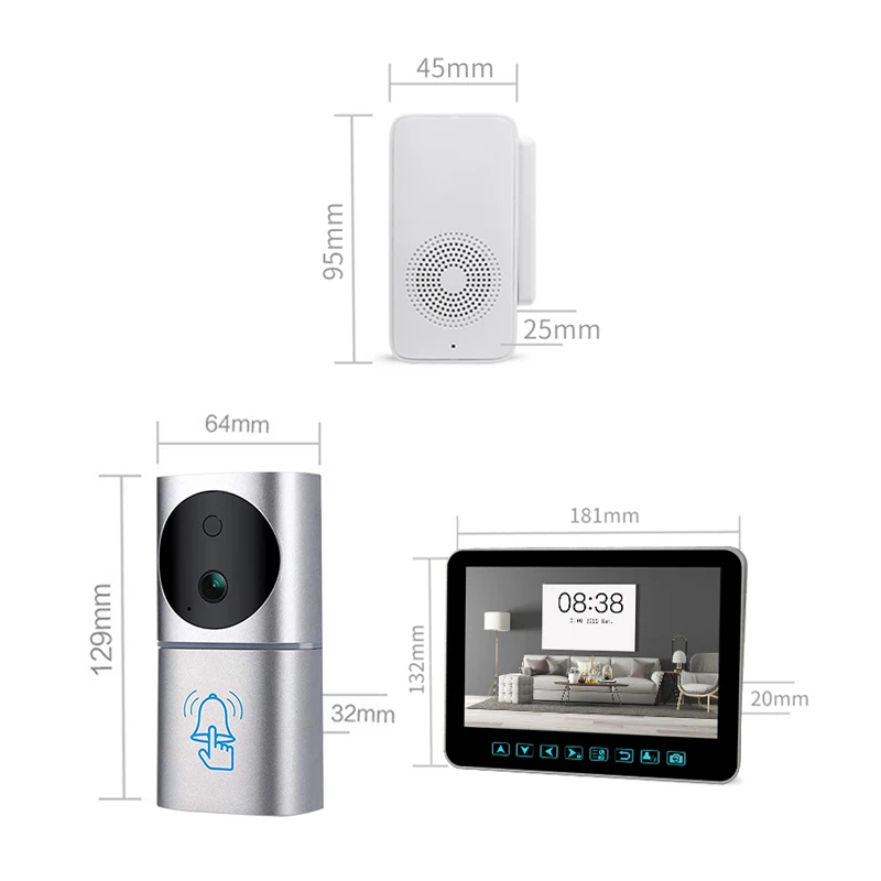 High Quality Multi Apartment Tuya Waterproof Full HD 1080P Wireless Intercom Home Wifi Smart Doorbell Video Doorbell Camera