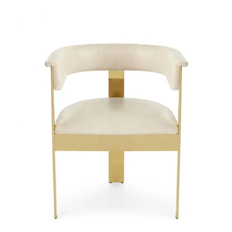 Modern light luxury Nordic stainless steel lounge chair living room chair restaurant dining chair