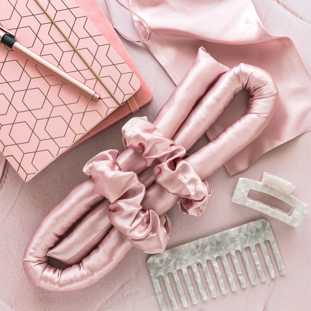 Hot Lazy Curling Iron Heatless Curling Rod Curls Silk Ribbon Hair Rollers Soft And Shiny Hair Sleeping Soft Headband Wave Women