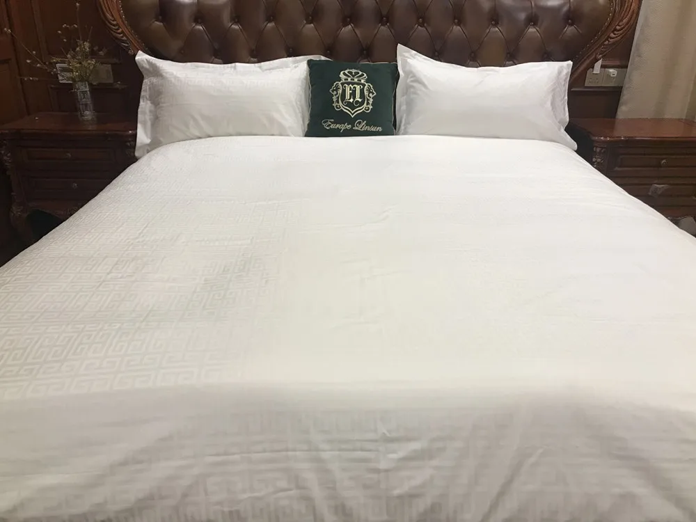 Deeda factory china manufacturer jacquard 300T marriott hotel bed linen supplier