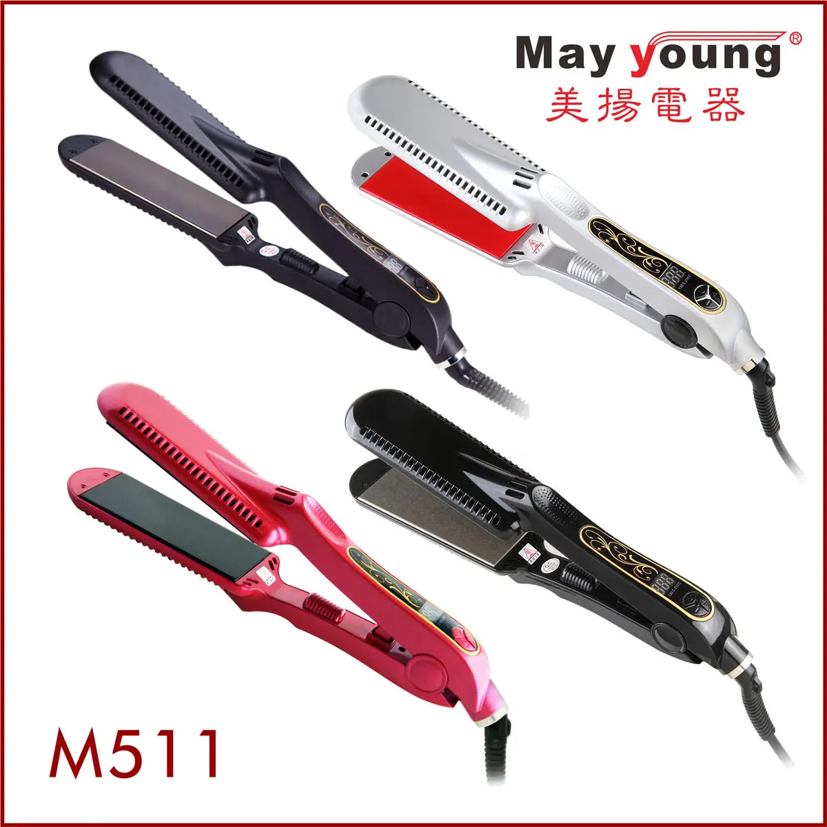 M511 Professional Brazilian Steam High tech Flat iron Hair straightener with teeth