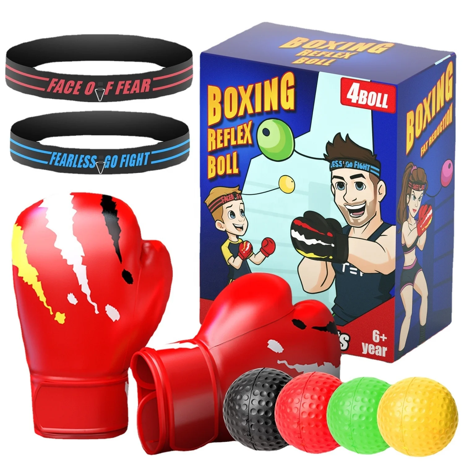 New Product Boxing Reflex Balls with Headband Speed Sports Training Punch Fight React Head Ball